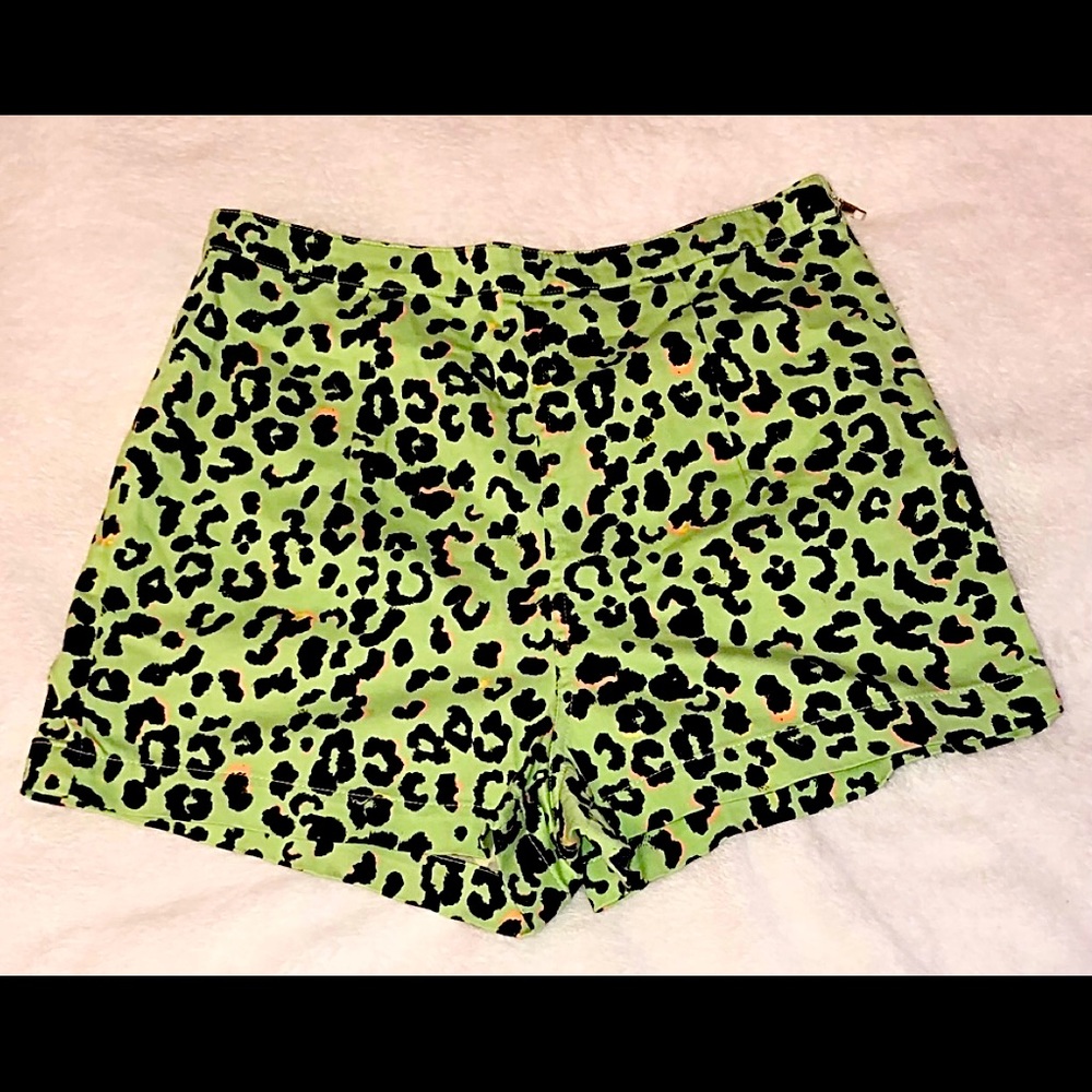 Neon Green animal print shorts